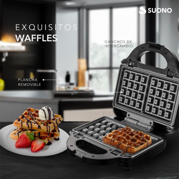 Producto - Waflera Eléctrica Máquina De Wafles Placas Antiadherentes 700w