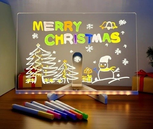 Producto - Pizarra Acrílico Led 20cm x 20cm (con marcador)