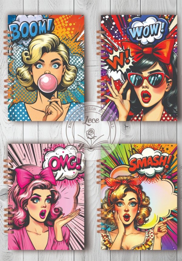 Producto - Pack imprimible cuadernos Chicas Pop Art II