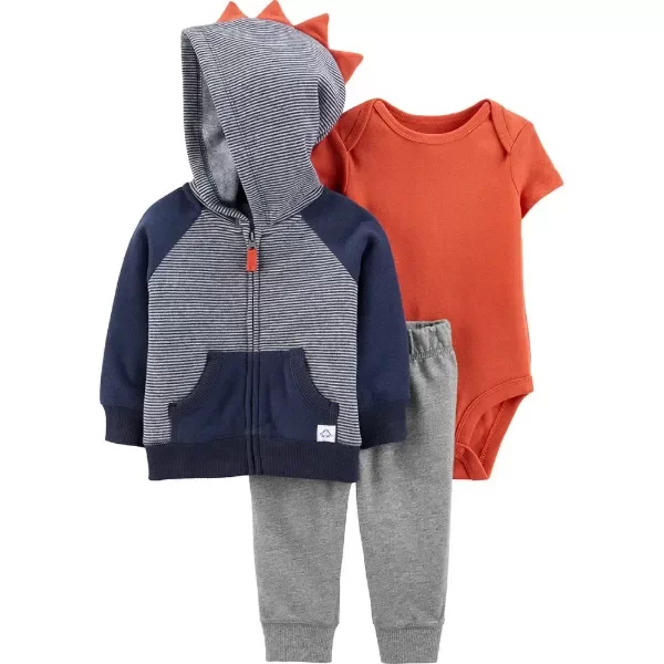 Producto - Trio Bebe con Campera Frisada Azul Rayada con Blanco
