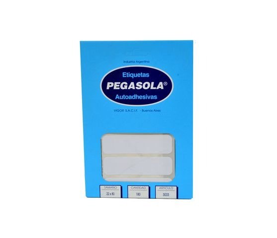 Producto - ETIQUETA AUTOADHESIVA BLANCA 22X80MM CAJA 6 UNIDADES X30 HOJAS PEGASOLA