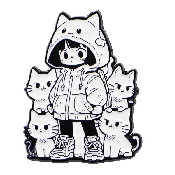 Producto - Pin Cat Girl con gatitos