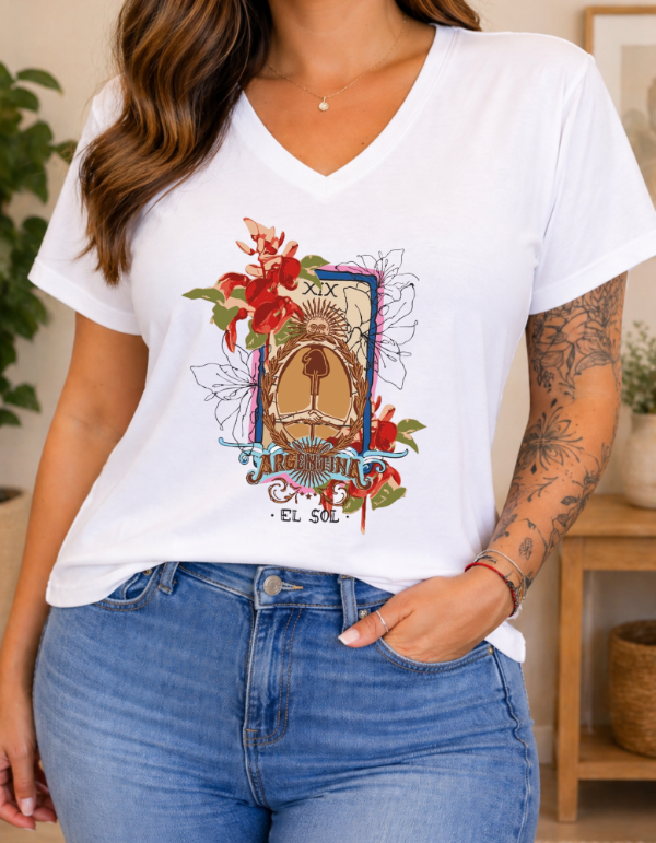 Producto - Remera de Algodón Argentina Blanco (Escudo marron)