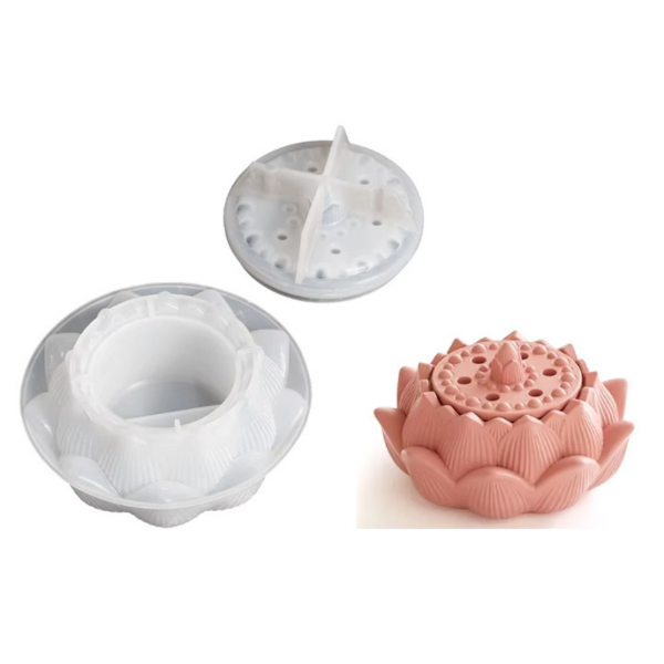 Producto - MOLDE SILICONA SAHUMADOR FLOR DE LOTO c/TAPA BM3503