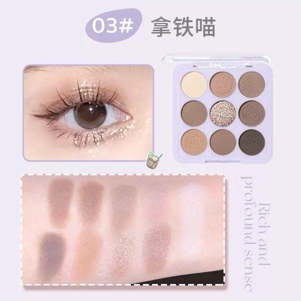 Producto - Paleta 9 tonos Eyeshadow Palette Latte Cat 03 - Novo - 3