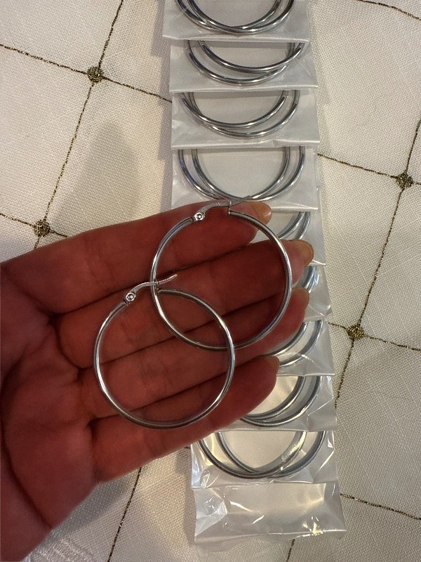 Producto - Blíster x 12 pares argollas acero 30mm