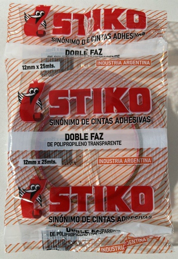 Producto - CINTA ADHESIVA DOBLE FAZ STIKO 12MM X 25MTS