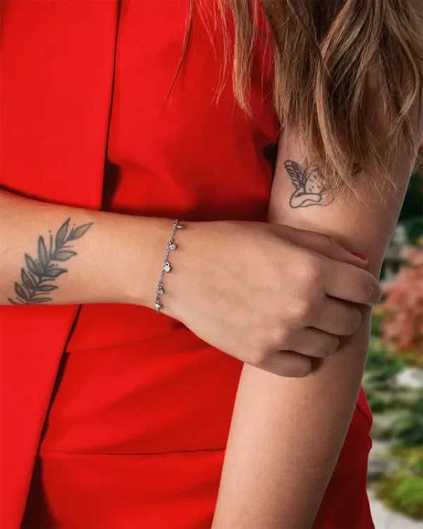 Producto - Pulsera Acero Dijes de Corazón y Strass Amada