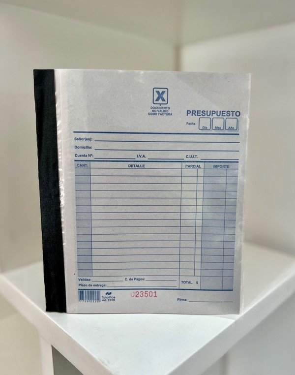 Producto - Talonario Grande Presupuesto