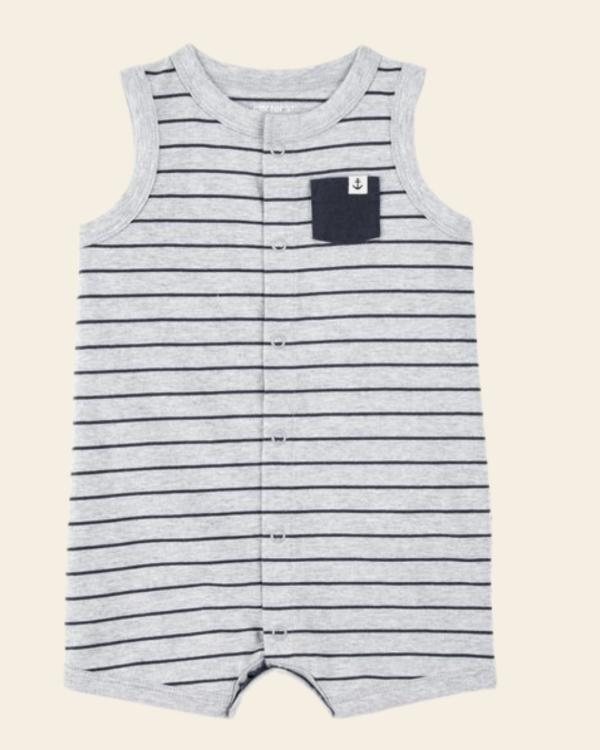 Producto - Romper Carters Rayado Gris y Azul