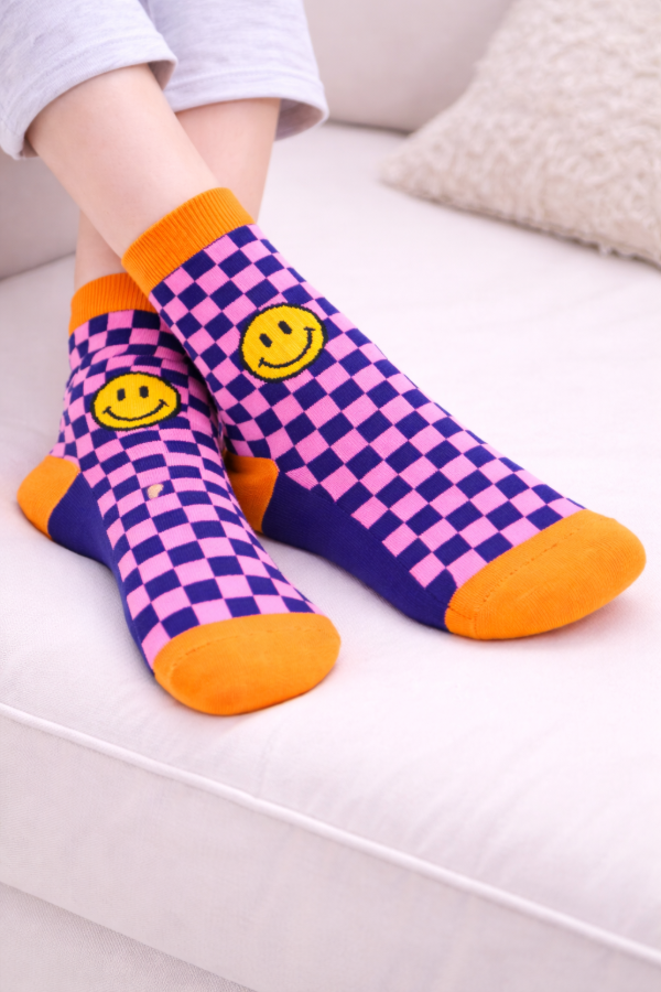 Producto - MEDIAS DOBLE ALGODÓN SMILE CUADRADITOS