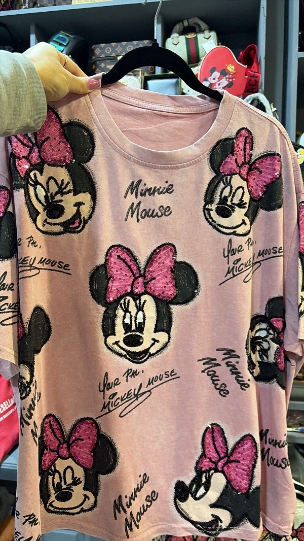 Producto - Remera Minnie rosa con lentejuelas - 1