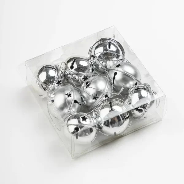 Producto - SET X9 CASCABELES PLATEADO 4CM