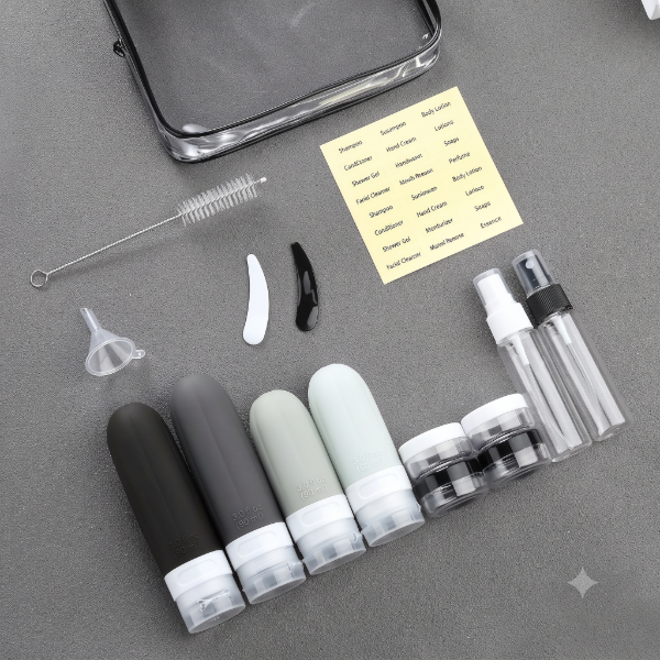 Producto - Kit de 10 envases de silicona con neceser - 1