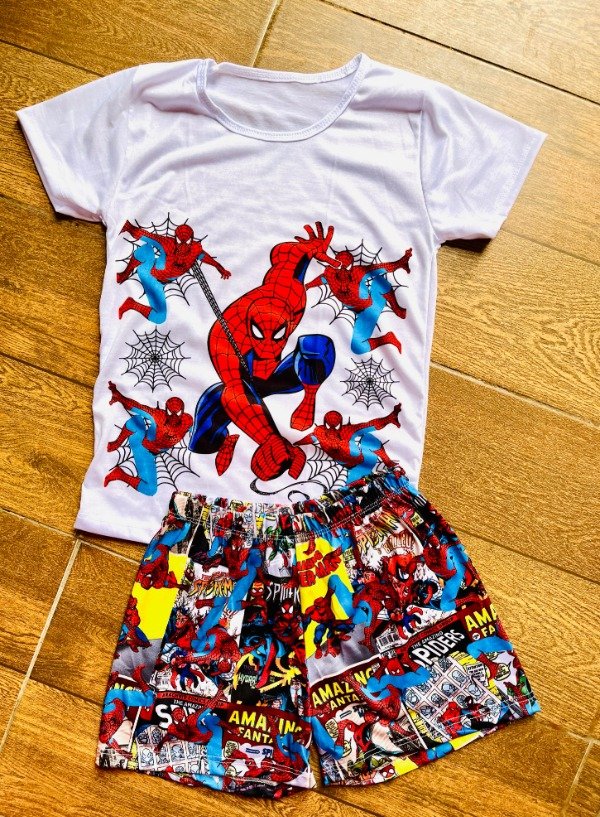 Producto - Pijama Infantil Remera + Short Spiderman Rojo