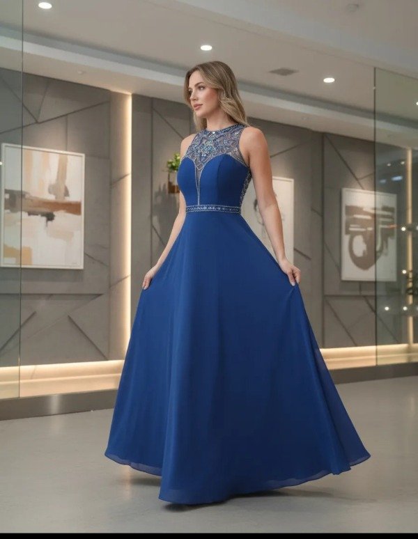Vestido largo Gala pedrería de gasa — imagen 5