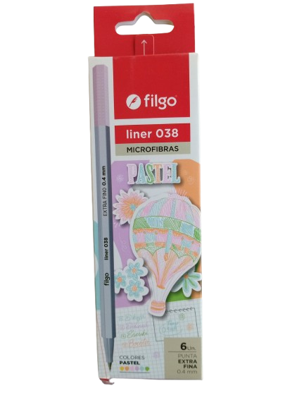 Producto - Microfibras Colores Pastel Filgo Liner 038 0,4 mm x 6 unidades