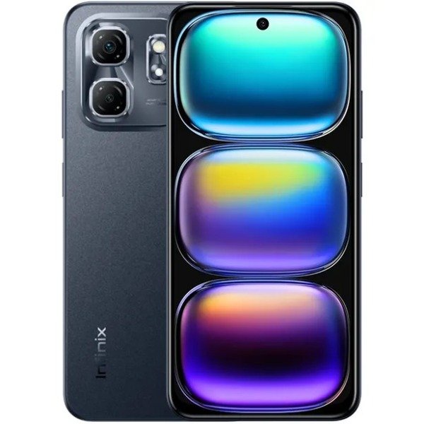 Producto - Celular Infinix Hot 50i Dual Sim LTE de 6,7", 8GB 256 GB, color negro elegante.