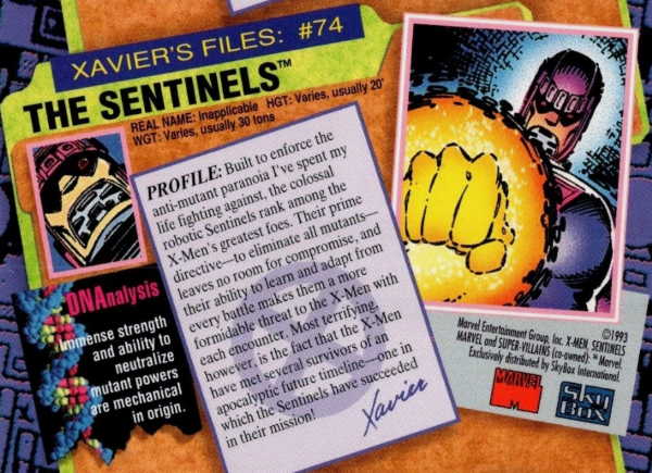 Producto - 1993 SkyBox X-Men Series 2 #74 - The Sentinels - 1