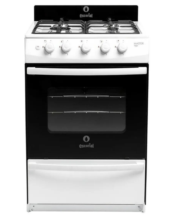 Producto - COCINA ESCORIAL MASTER STYLE 4 HORNALLAS BLANCA ENCENDIDO ELECTRONICO
