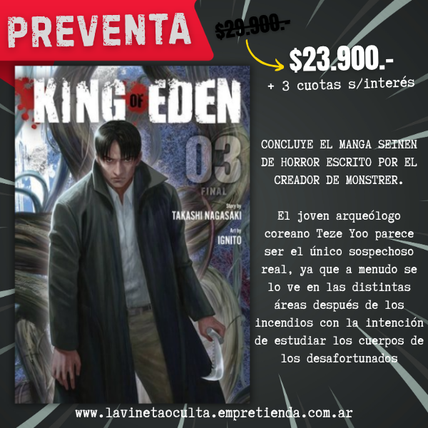 Producto - (PREVENTA) KING OF EDEN 03 - Takashi Nagasaki
