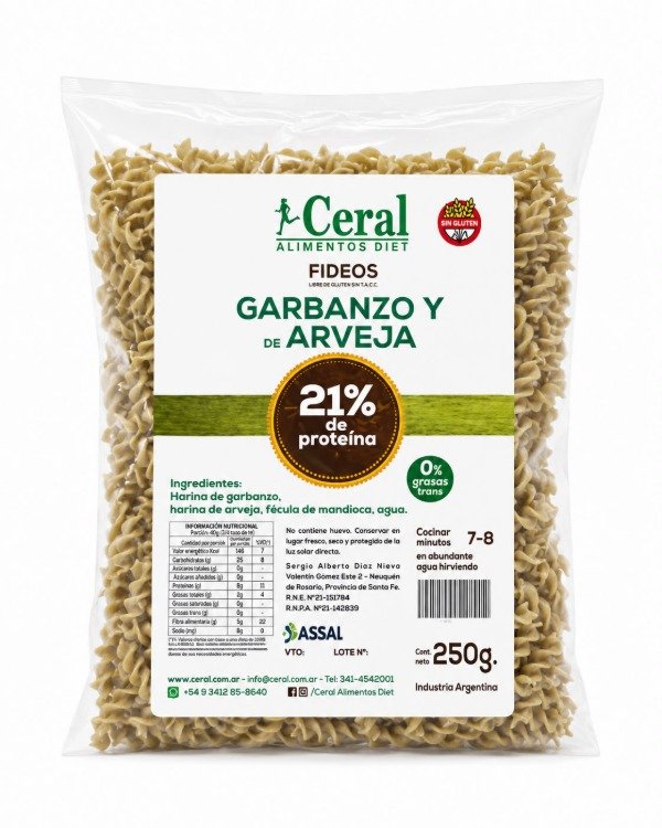 Producto - Fideos de Garbanzo y Arveja - Ceral-