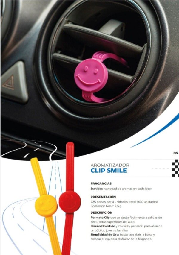 Producto - AROMATIZADOR CLIP "SMILE" X 4 UNIDADES "CHICLE"