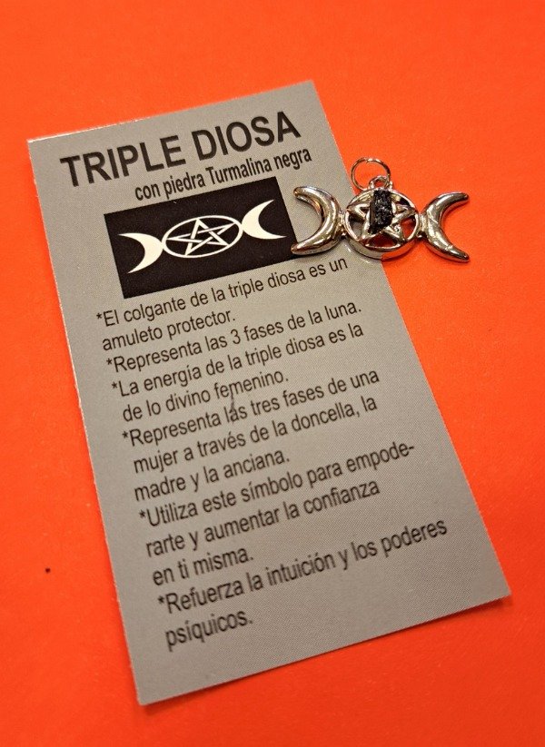Producto - Dije Esoterico Triple Diosa con Turmalina