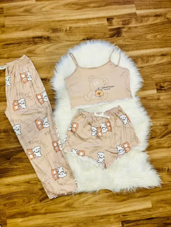 Producto - PIJAMA 3PCS OSITOS BEIGE