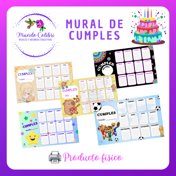 Producto - Mural de Cumpleaños 50x32cm (Impreso)