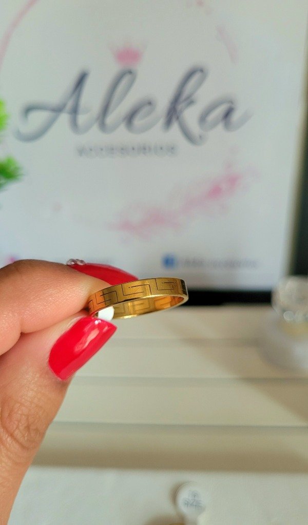 Producto - Alianza diseño griego de acero dorado - 1
