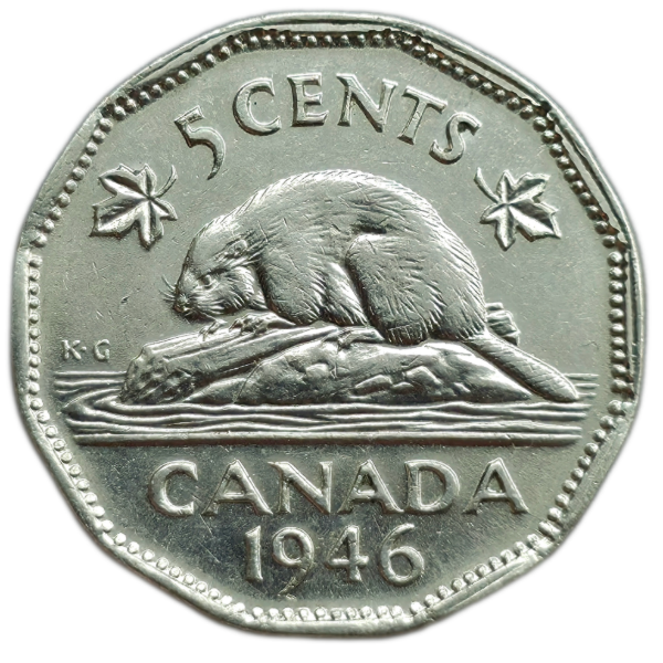 Producto - Canada 5 Cents 1946 (Post Guerra) Rey Jorge VI Km#39a VF