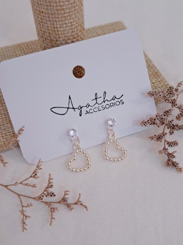 Producto - Aros AB strass con corazon mini colgante
