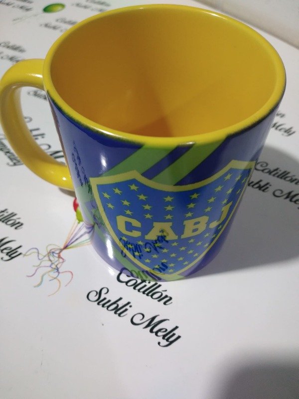 Producto - TAZA DE CERAMICA IMPORTADA CON FONDO DE COLOR AMARILLO PERSONALIZADA