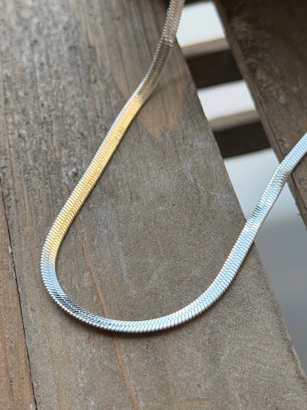 Producto - Cadena chata 3mm 40cm ACERO BLANCO CA93