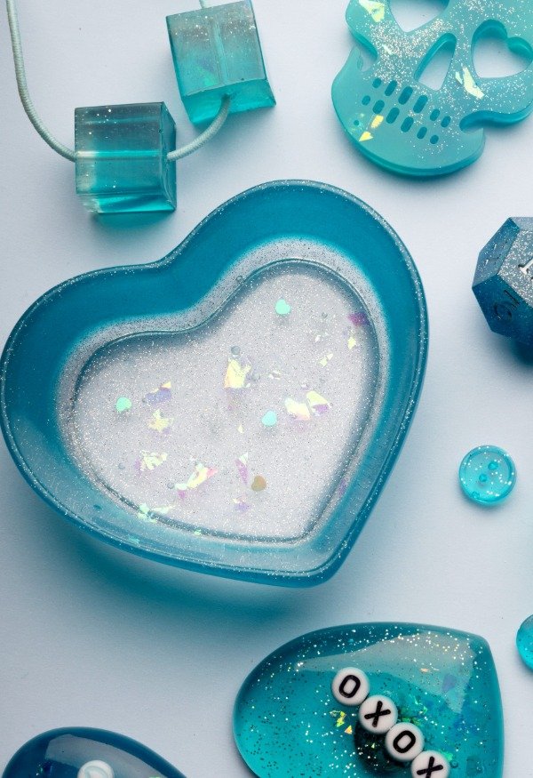 Producto - Potecito corazón - aqua y transparente II
