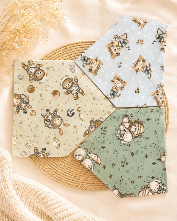 Producto - PACK 3 BABEROS BANDANA CON PLASTICO ATRAS - 2