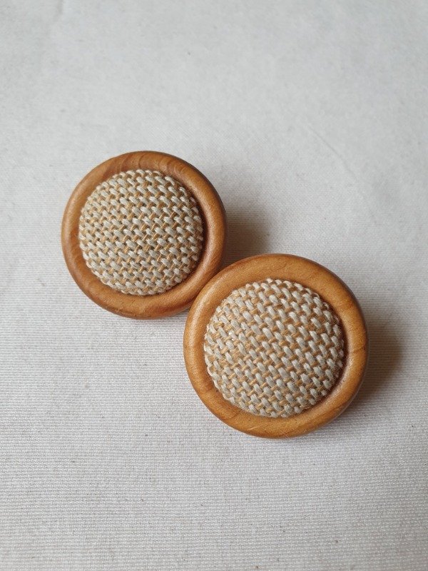 Producto - Aros Clips Madera y Raffia