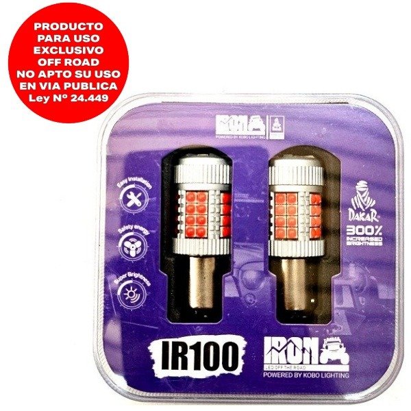 Producto - IRON LED 12499ULTRAROJ - DOS POLOS ROJO SUPER CANBUS PAR -IR100-