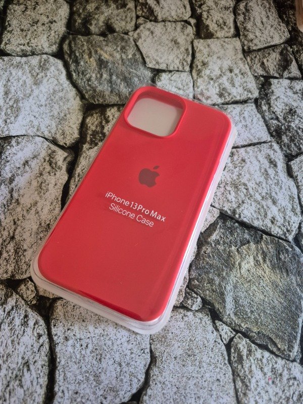 Producto - Funda silicone case logo Iphone 13 Pro Max roja