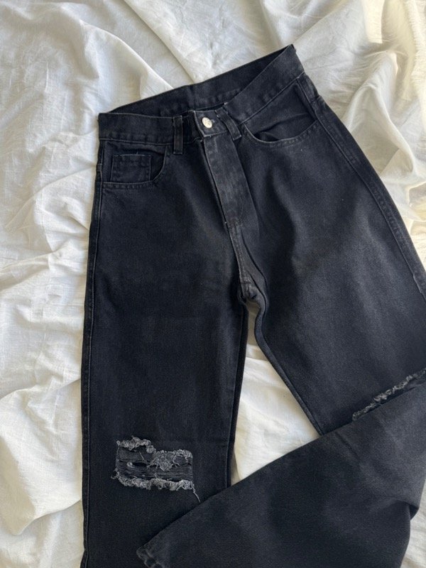 Producto - Ir14. Wide negro gastado (rigido /tiro alto)