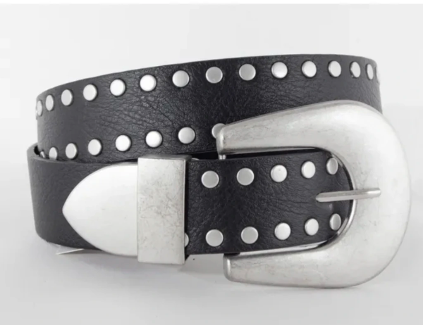 Producto - Cinturón Eco Cuero Negro tachas