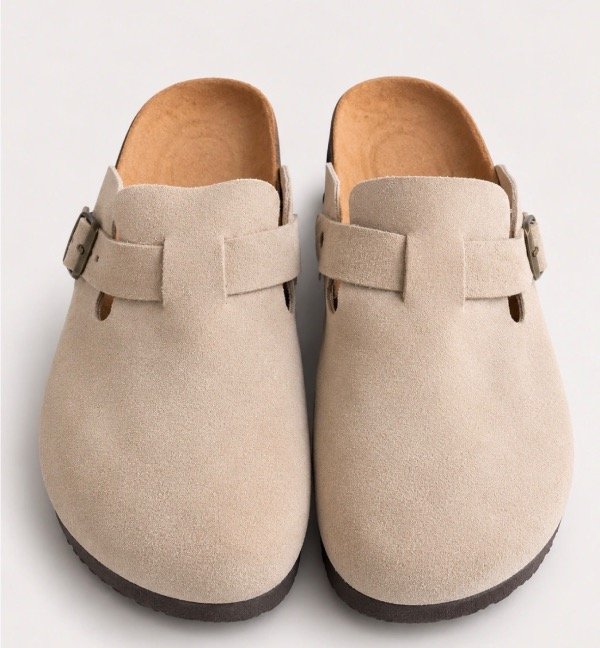 Producto - Zueco Beige De Gamuza - 1