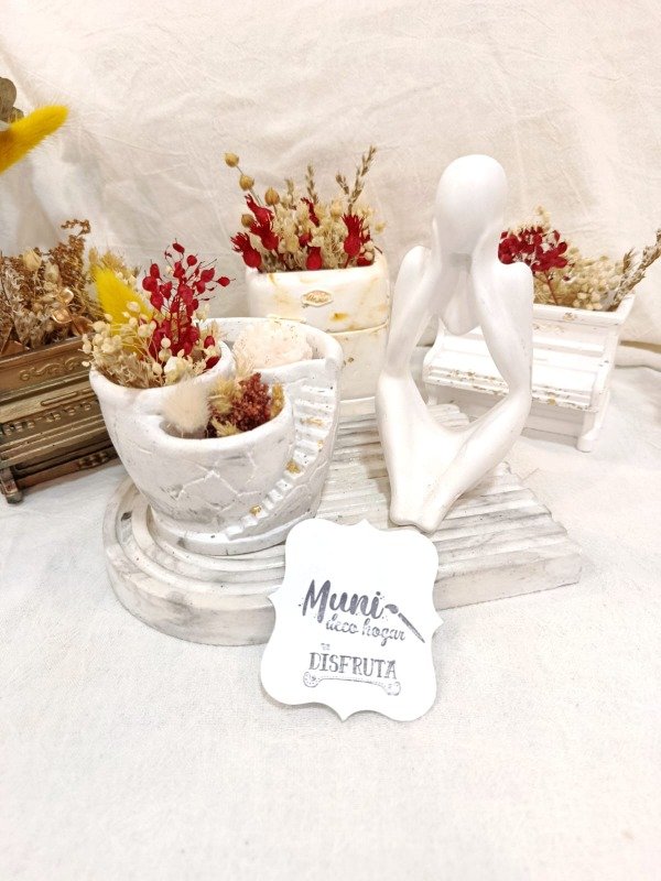 Producto - Combo macetita yeso ceramico escaleras