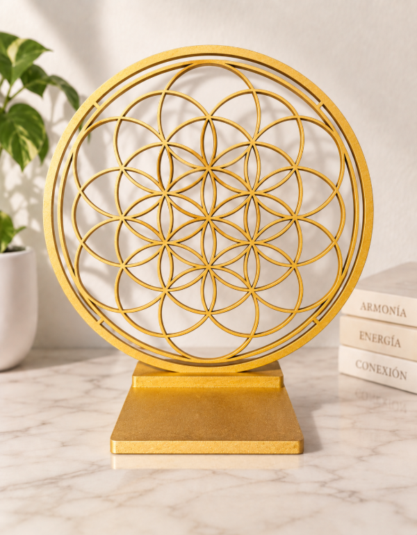Producto - Geometría Sagrada con Base para Vela 20 cm - Proyector de Sombras - 6