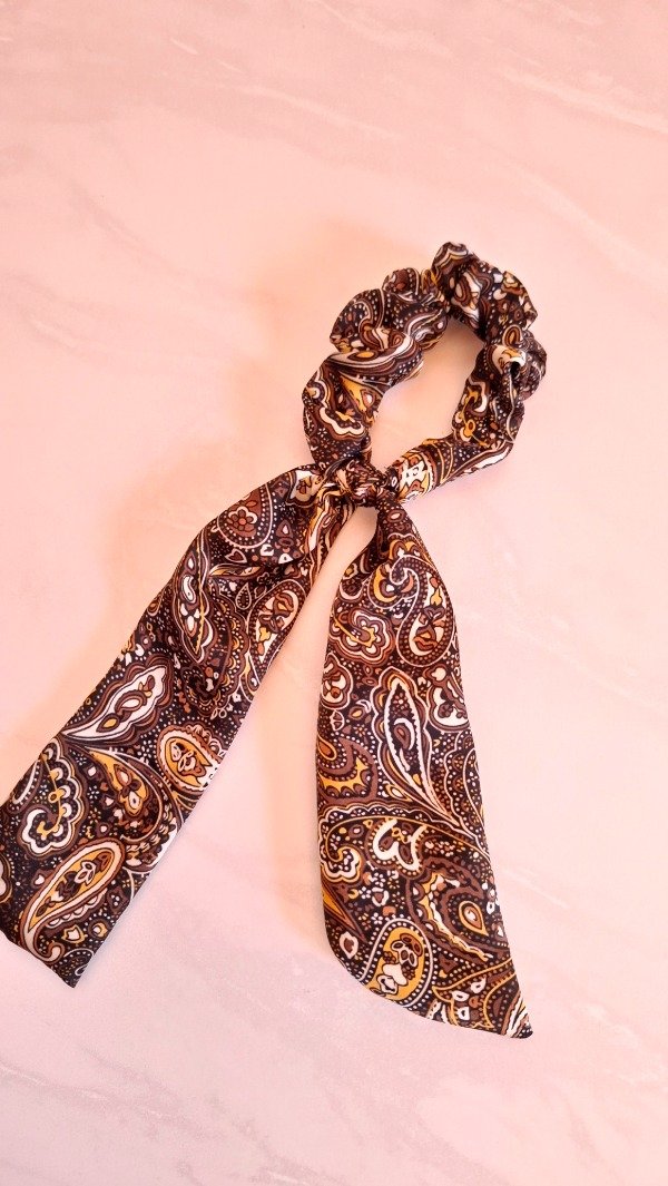 Producto - Lazo Arabescos marrón y mostaza