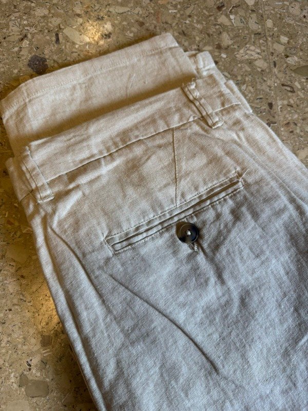 Producto - Pantalon puro lino beige