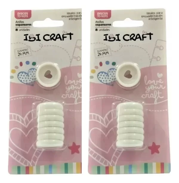 Producto - DISCOS DE EXPANSION 24mm CORAZON x 8pcs BLANCO