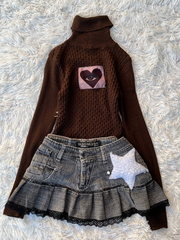 Producto - Mini falda gris star y2k talle 38