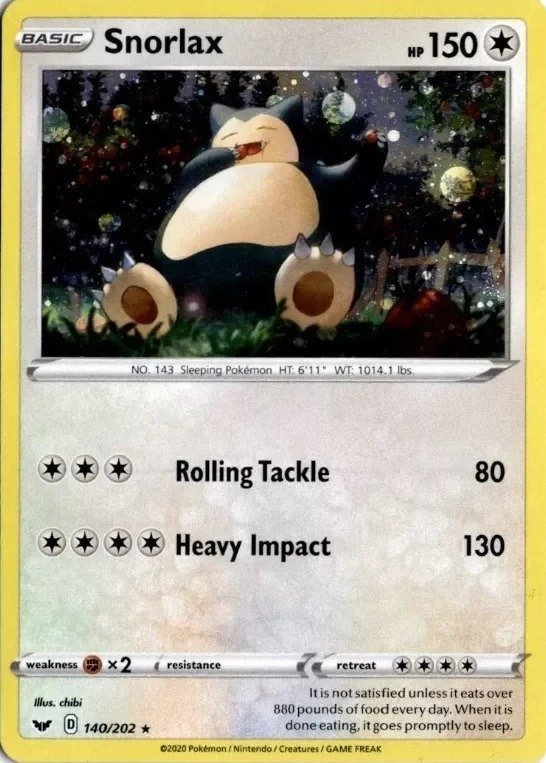 Producto - Snorlax - 140/202 - Sword and Shield Holo Cosmos Promo